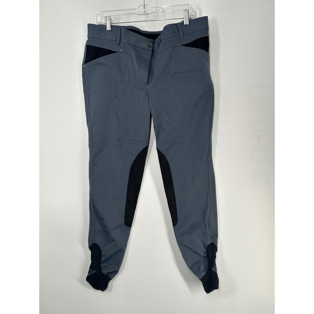 Tuff Rider Womens Pull On Breeches Riding Pants Charcoal Gray Size 34 Equestrian